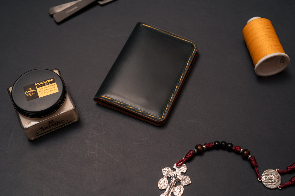 The Morgan — Jungle Green Rocado Shell Cordovan Card Wallet