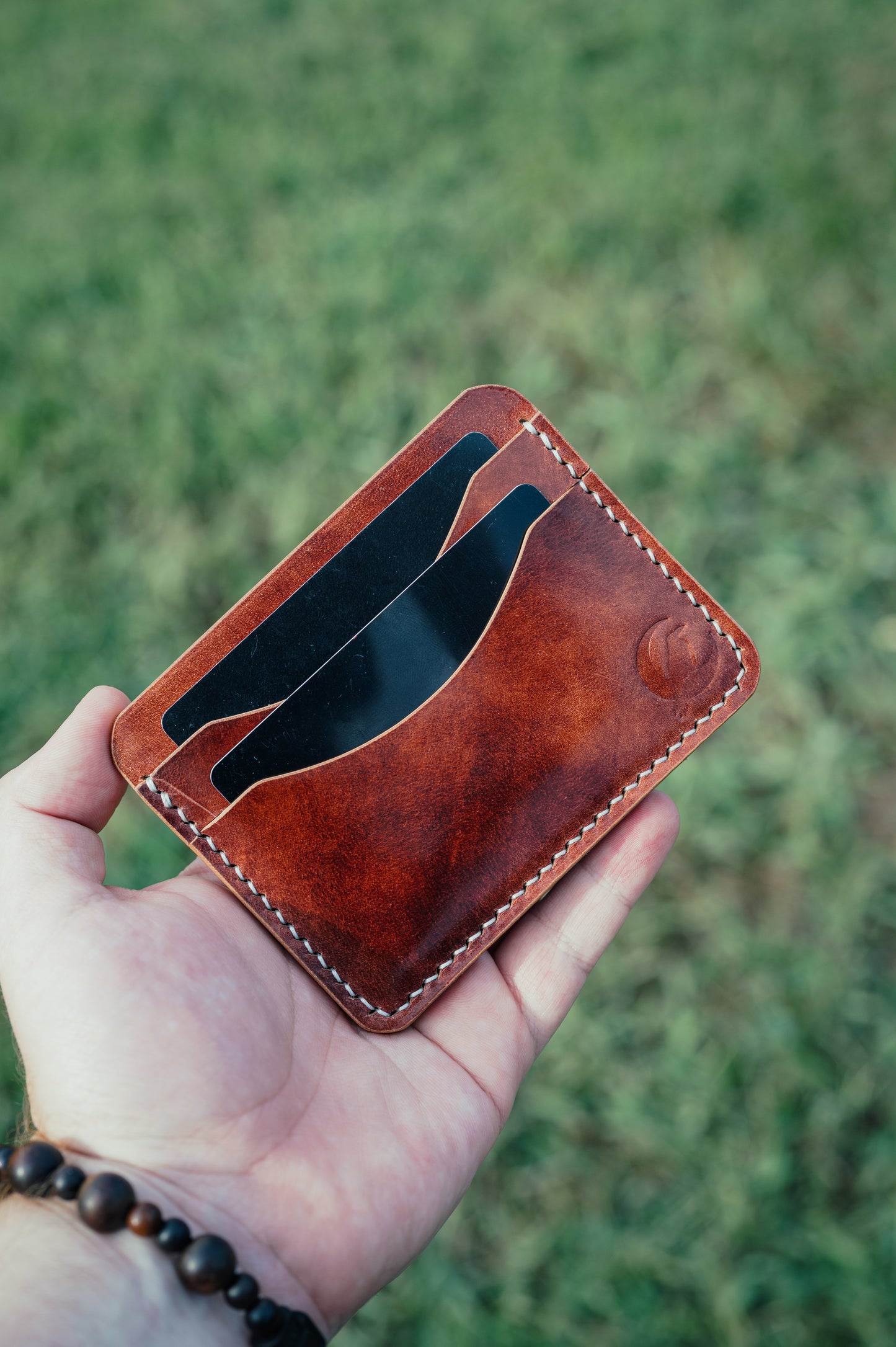 Minimalist Shell Cordovan Leather Wallet Card Holder
