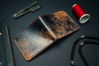 Black Men's Shell Cordovan Bifold Wallet - The Dillon - DarkSkyLeather