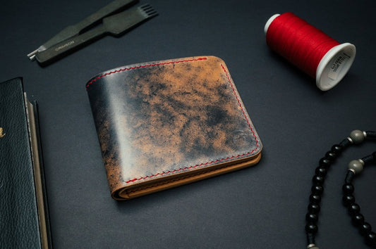 Black Men's Shell Cordovan Bifold Wallet - The Dillon - DarkSkyLeather