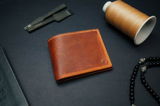 Classic Full Grain Bifold Leather Wallet - The Adams - DarkSkyLeather