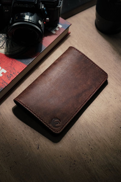 Full grain leather pocket journal cover — The Jones, handmade in Kansas by Dark Sky Leather (alternate view)