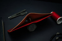 Men’s Red Shell Cordovan & Full Grain Leather Bifold - The Dillon - DarkSkyLeather