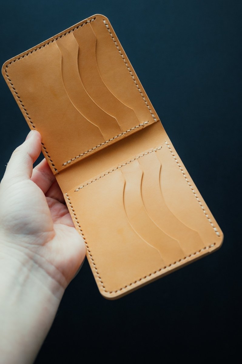Museum Cognac Shell Cordovan Bifold - The Dillon - DarkSkyLeather