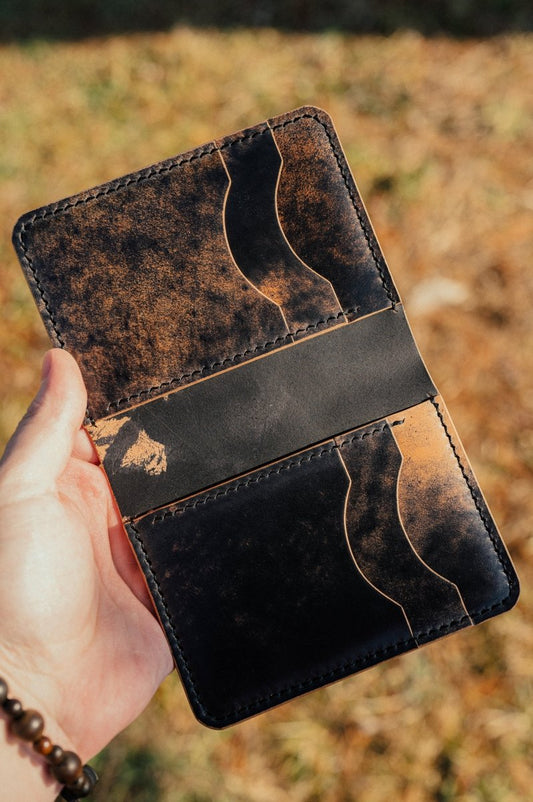 Shell Cordovan "The Morgan" in Marbled Black - DarkSkyLeather