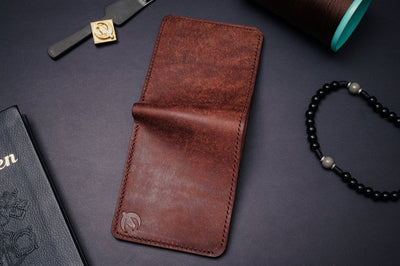 The Dillon - Handmade Full - Grain Leather Bifold Wallet - DarkSkyLeather