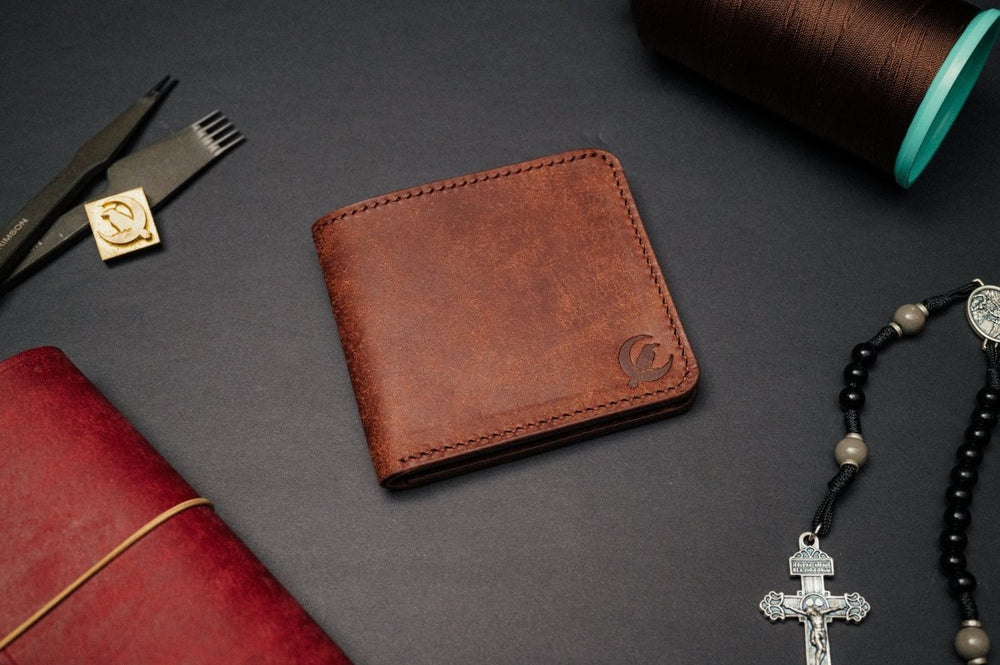The Dillon - Handmade Full-Grain Leather Bifold Wallet - DarkSkyLeather