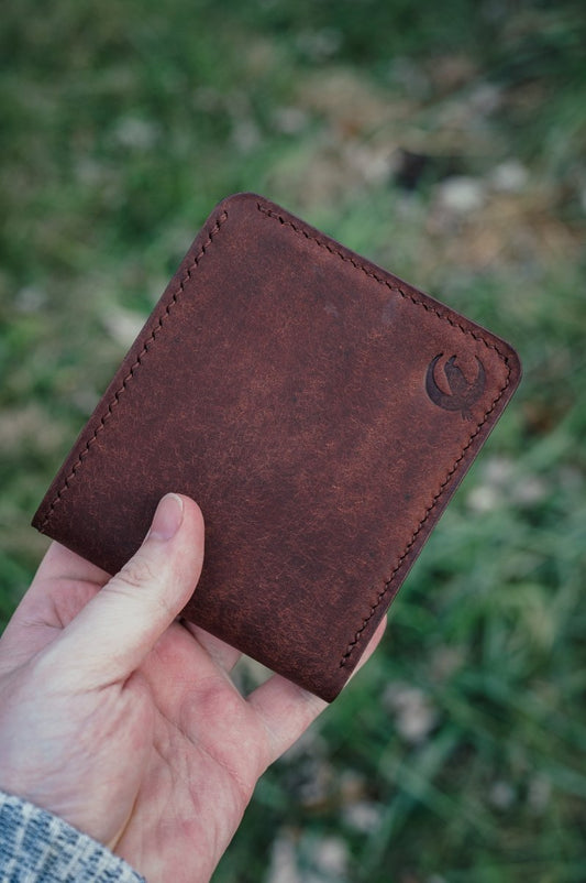 The Dillon - Handmade Full - Grain Leather Bifold Wallet - DarkSkyLeather