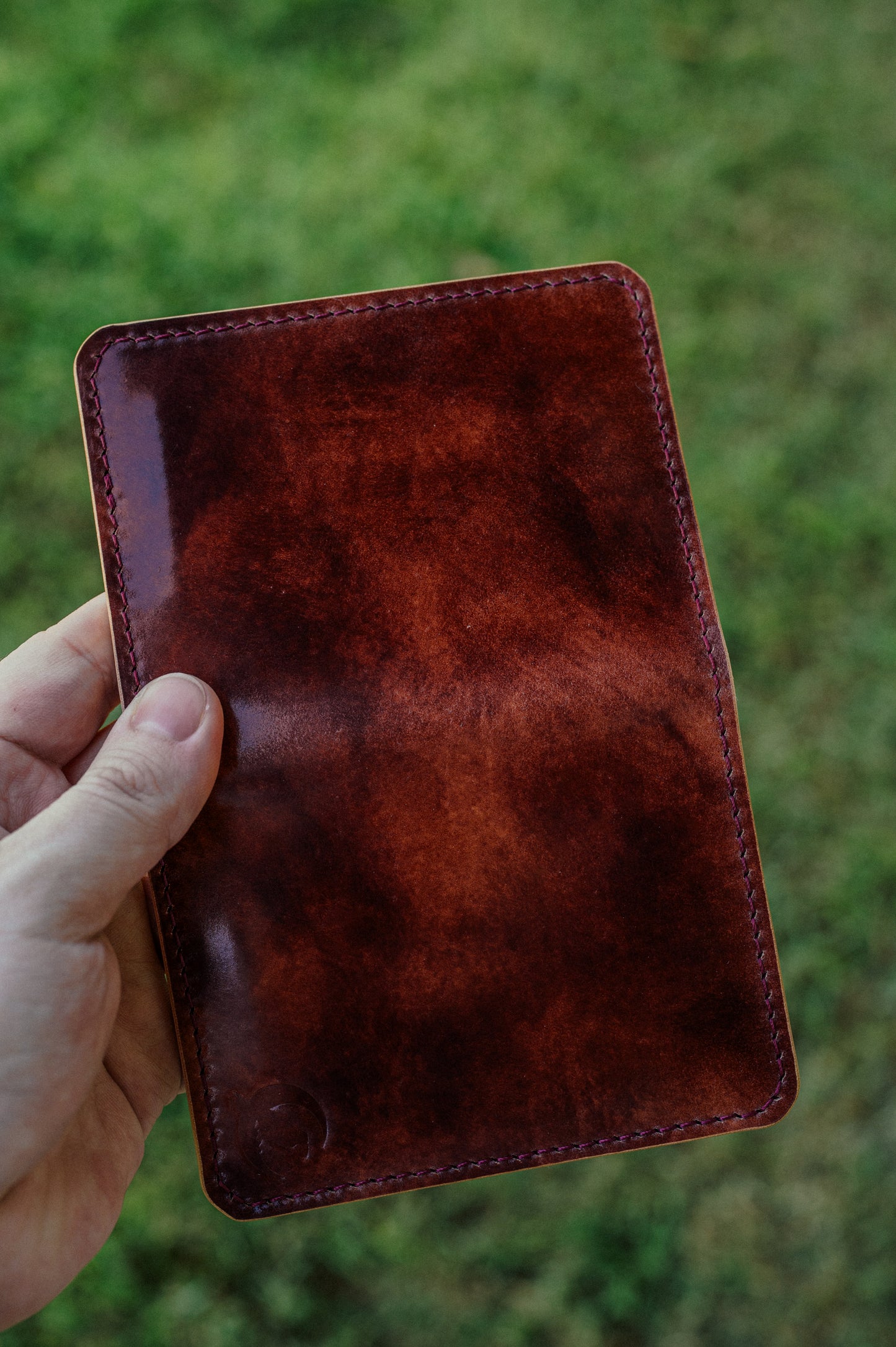 Shell Cordovan Vertical Card Leather Wallet - The Morgan | handmade leather wallet made in usa gift for husband son boyfriend fathers day - DarkSkyLeather