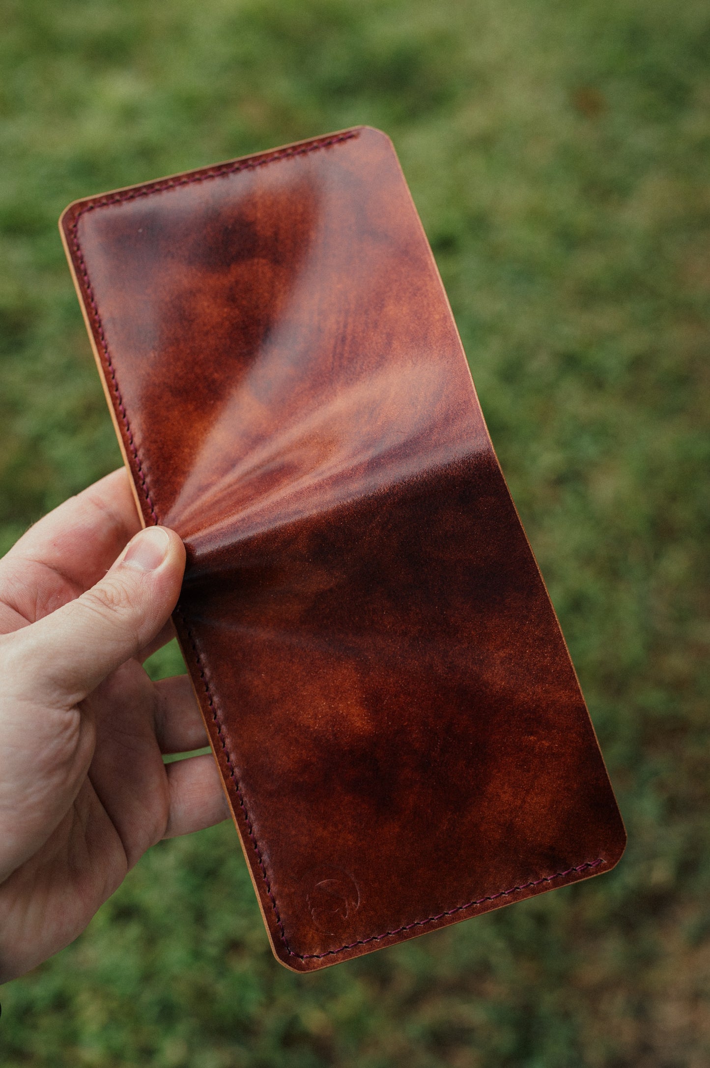 Shell Cordovan Leather Bifold Billfold Wallet - The Dillon | handmade leather wallet made in usa gift for husband son boyfriend fathers day - DarkSkyLeather