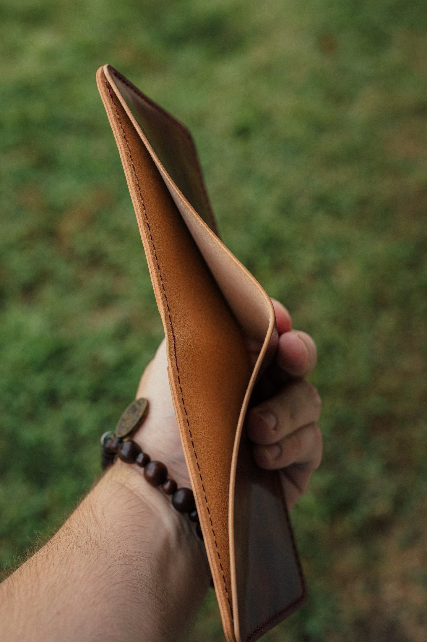 Shell Cordovan Leather Bifold Billfold Wallet - The Dillon | handmade leather wallet made in usa gift for husband son boyfriend fathers day - DarkSkyLeather