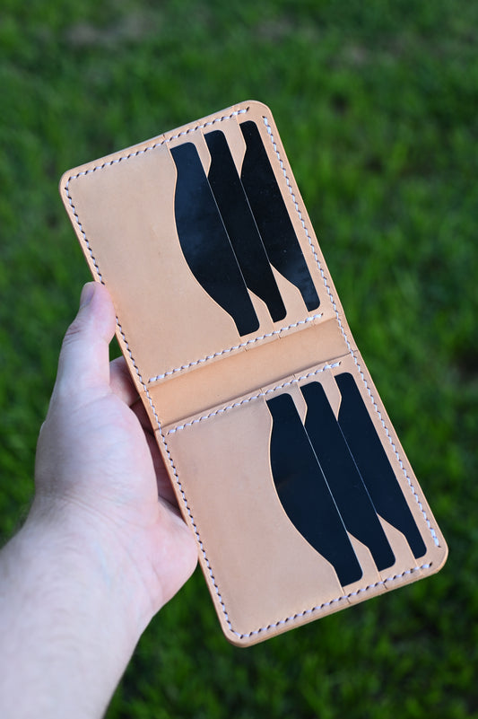 Cartera de cuero con dos pliegues de cordobán Shell - The Dillon | la mejor billetera de cuero hecha en EE. UU., regalo para el día del padre para esposo, hijo, novio