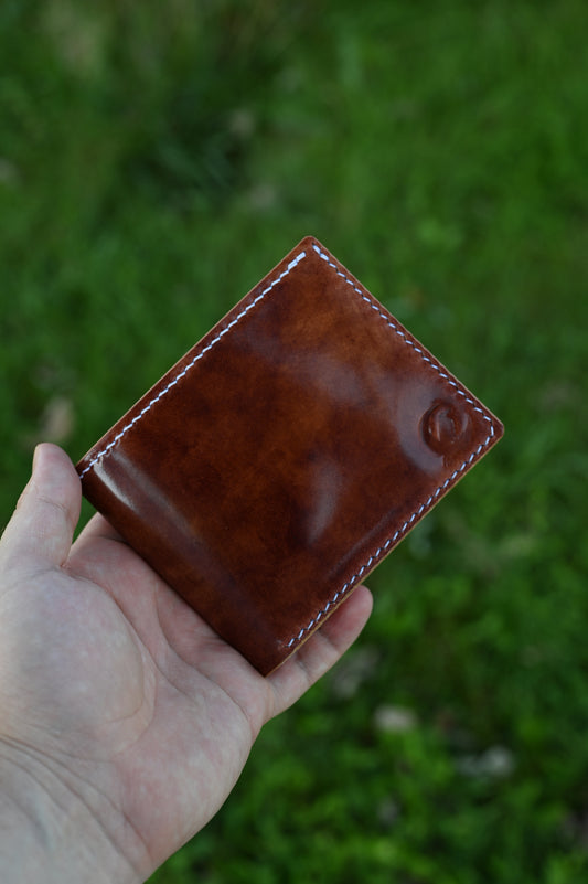 Handmade Rocado Shell Cordovan Men's Leather Bifold Wallet