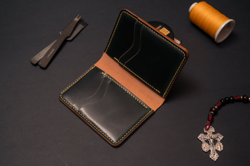 The Morgan — Jungle Green Rocado Shell Cordovan Card Wallet