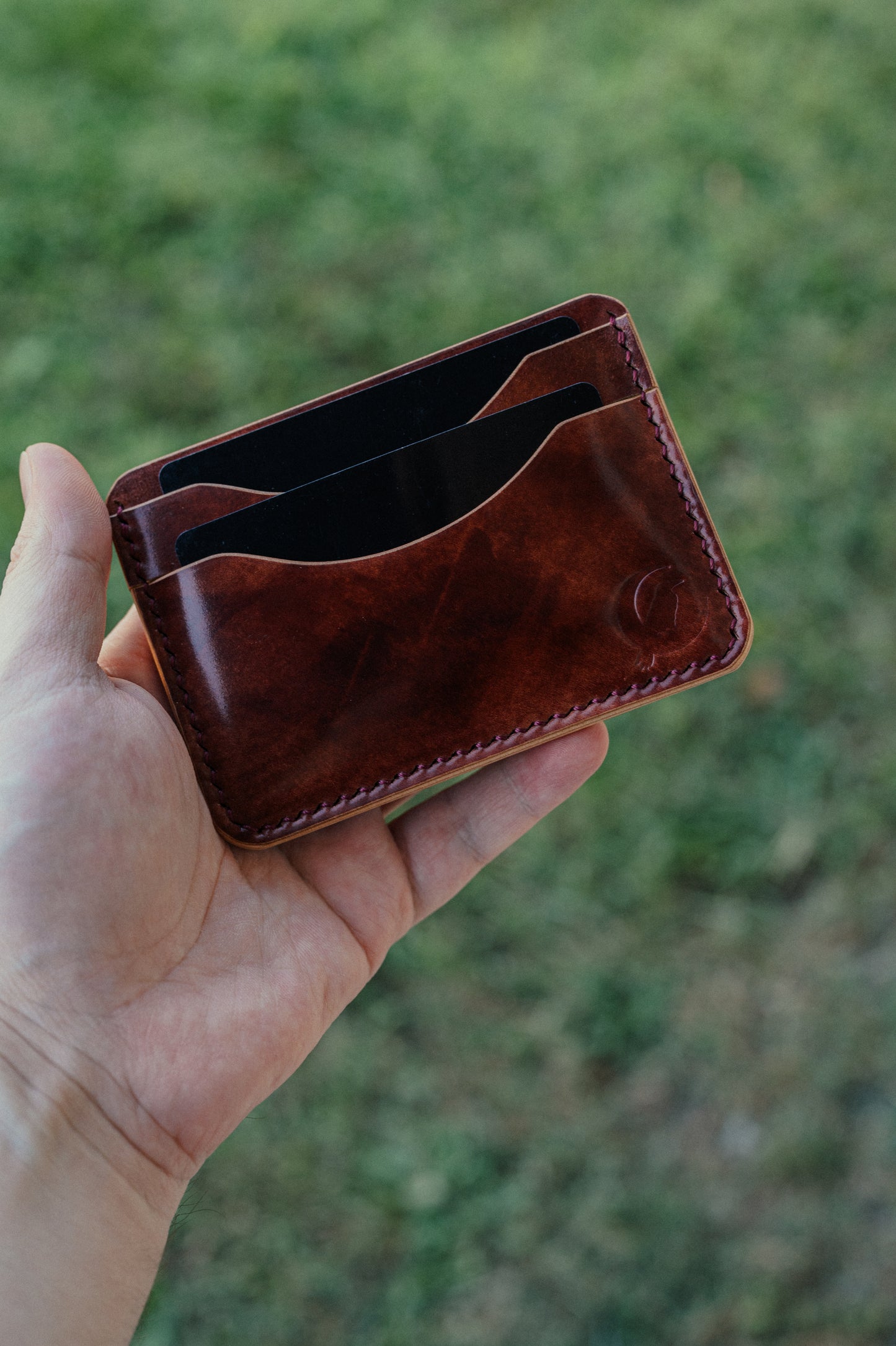 Shell Cordovan Luxury Leather Minimalist Card Wallet - The Randall | best leather wallet made in usa gift for husband son boyfriend