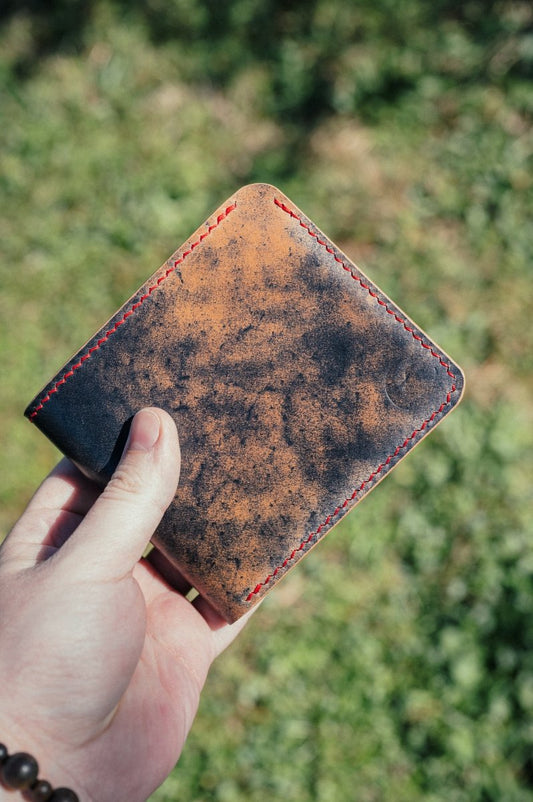 Black Men's Shell Cordovan Bifold Wallet - The Dillon - DarkSkyLeather