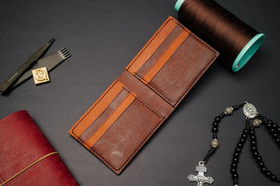Classic Full Grain Bifold Leather Wallet - The Adams - DarkSkyLeather