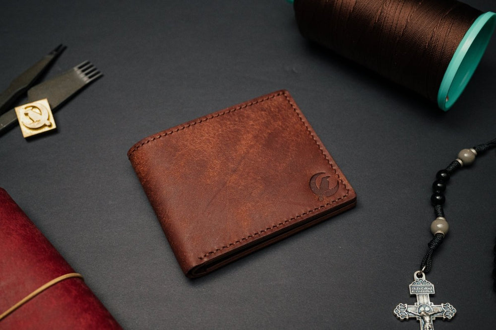 Classic Full Grain Bifold Leather Wallet - The Adams - DarkSkyLeather