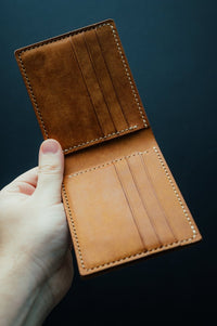 Classic Full Grain Bifold Leather Wallet - The Adams - DarkSkyLeather