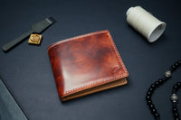 Handcrafted Shell Cordovan Wallet 'The Rickman' - DarkSkyLeather