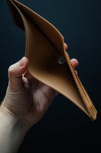 Museum Cognac Shell Cordovan Bifold - The Dillon - DarkSkyLeather
