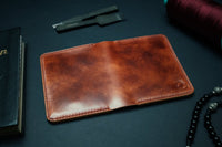Museum Cognac Shell Cordovan Vertical Bifold Wallet - The Morgan - DarkSkyLeather