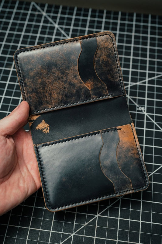 Shell Cordovan "The Morgan" in Marbled Black - DarkSkyLeather