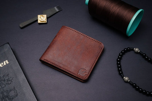 The Dillon - Handmade Full - Grain Leather Bifold Wallet - DarkSkyLeather