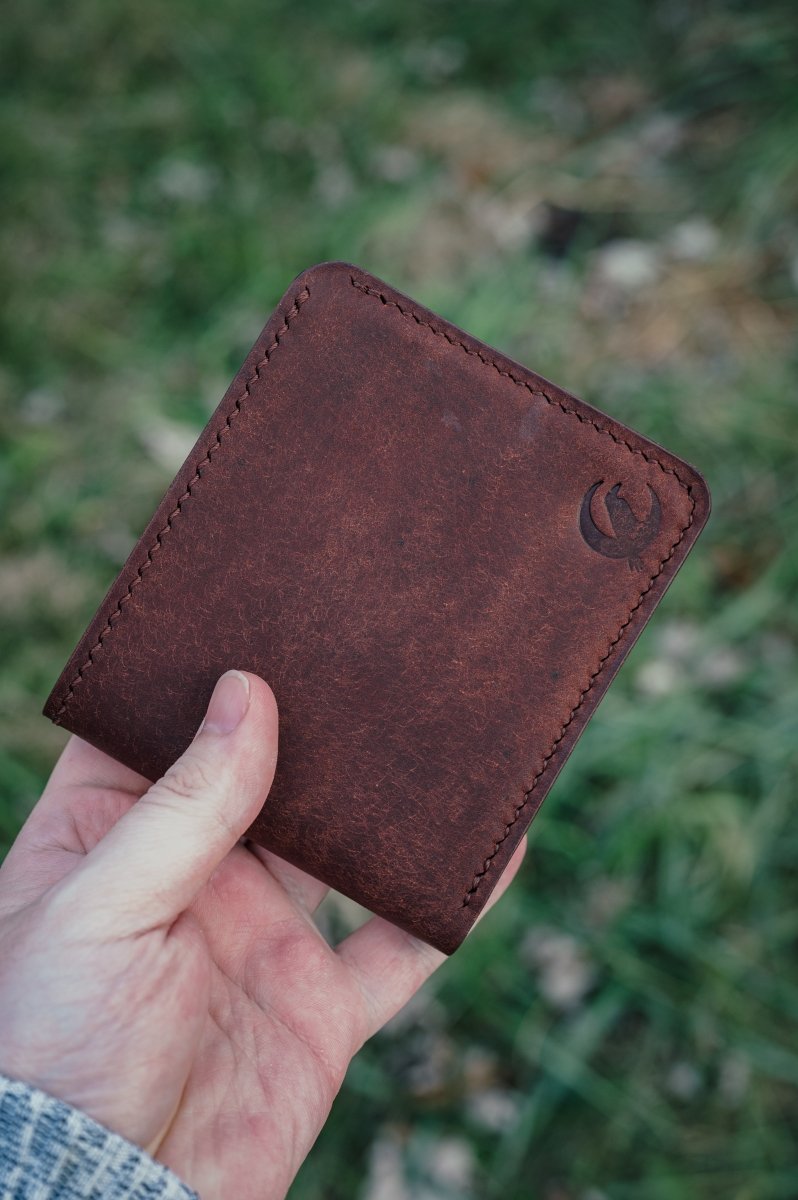 The Dillon - Handmade Full - Grain Leather Bifold Wallet - DarkSkyLeather