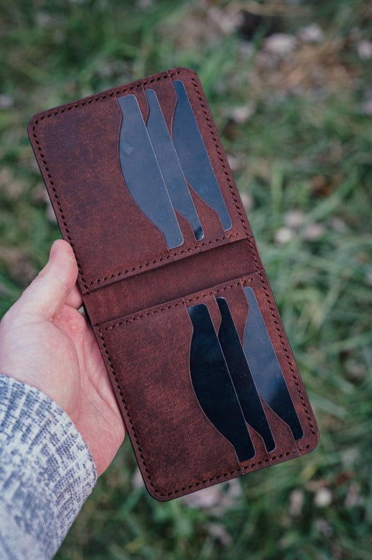 The Dillon - Handmade Full - Grain Leather Bifold Wallet - DarkSkyLeather